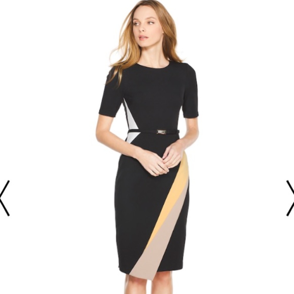 White House black market color block sheath dress